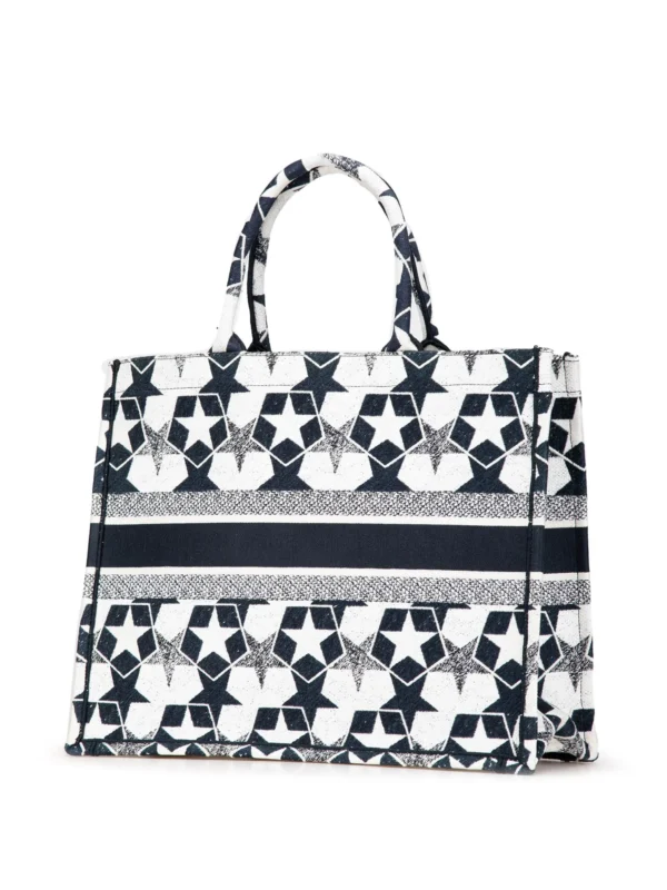 Christian Dior Book Lucky Star Large Embroidered Canvas Tote Bag 2021