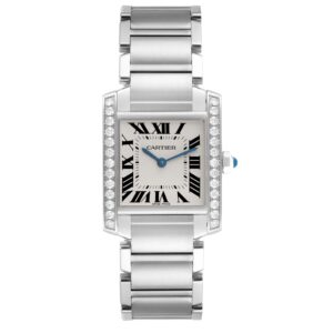 GOOD PRICE : Cartier Tank Francaise Midsize Diamond Steel Ladies Watch W4TA0009