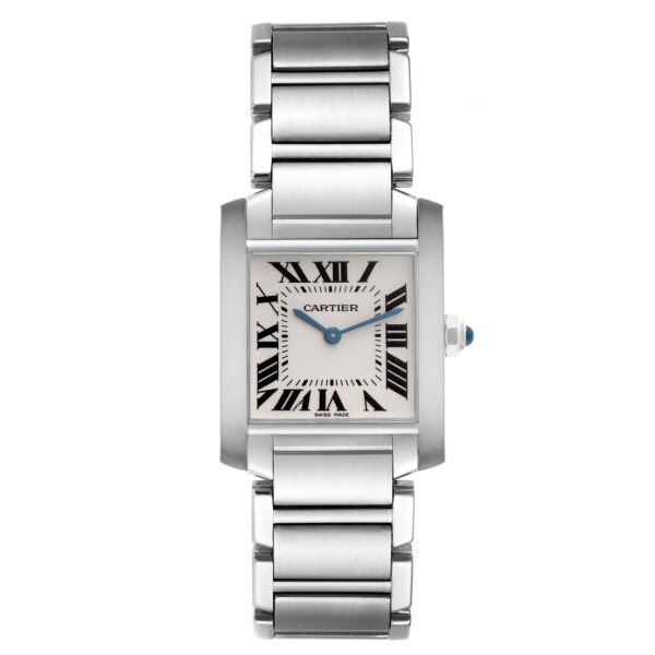 CRAZY PRICE : Cartier Tank Francaise Midsize Silver Dial Ladies Watch W51003Q3