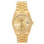 CRAZY PRICE : Rolex Day-Date President Yellow Gold Bark Finish Mens Watch 18248
