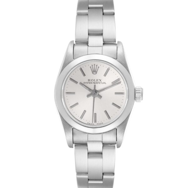 CRAZY PRICE : Rolex Oyster Perpetual Nondate Silver Dial Steel Ladies Watch 76080